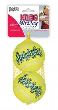 2 x Large KONG Airdog Squeaker Balls - Durable Dog Toys for Fetch in Australia