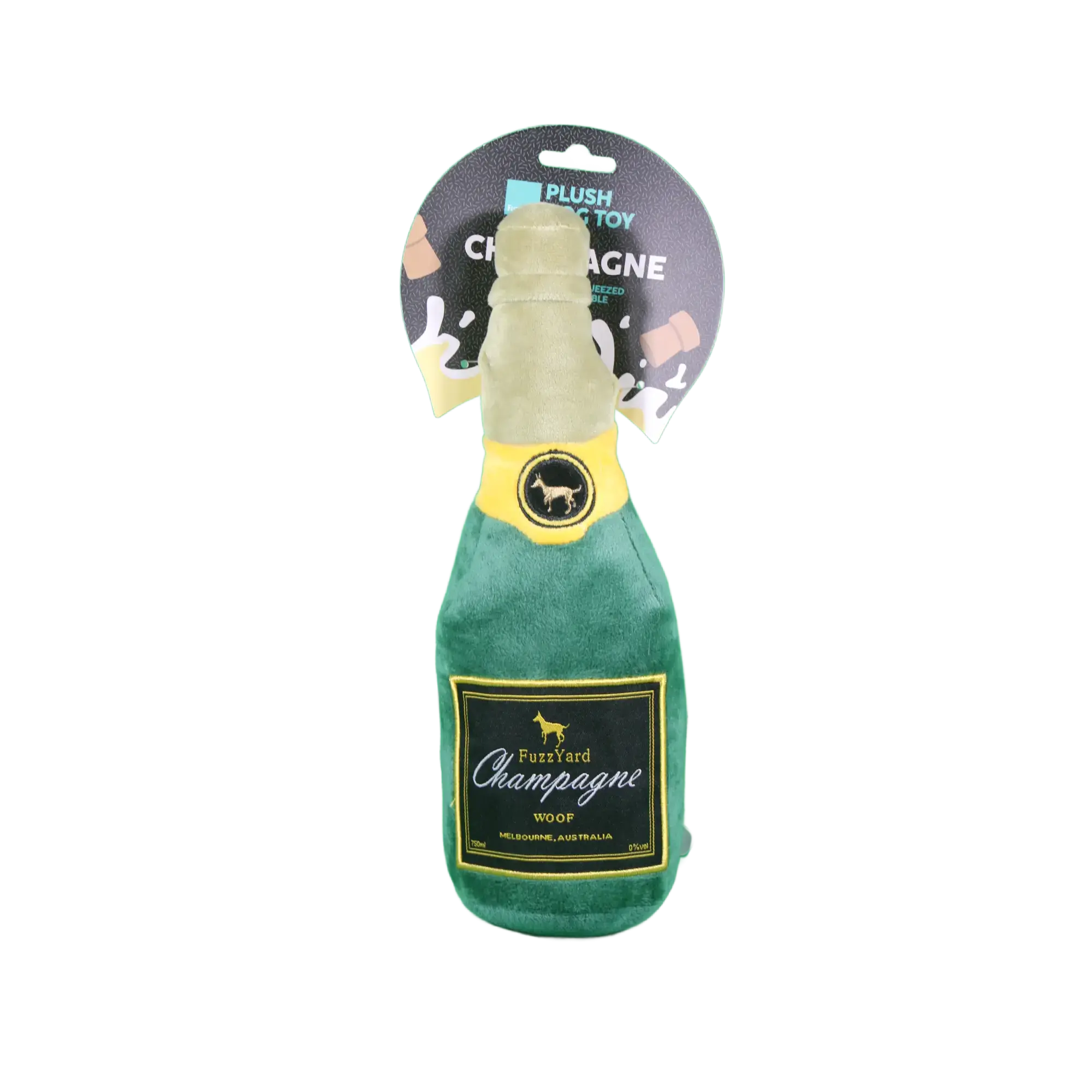 Fuzzyard Champagne Plush Dog Toy for pups